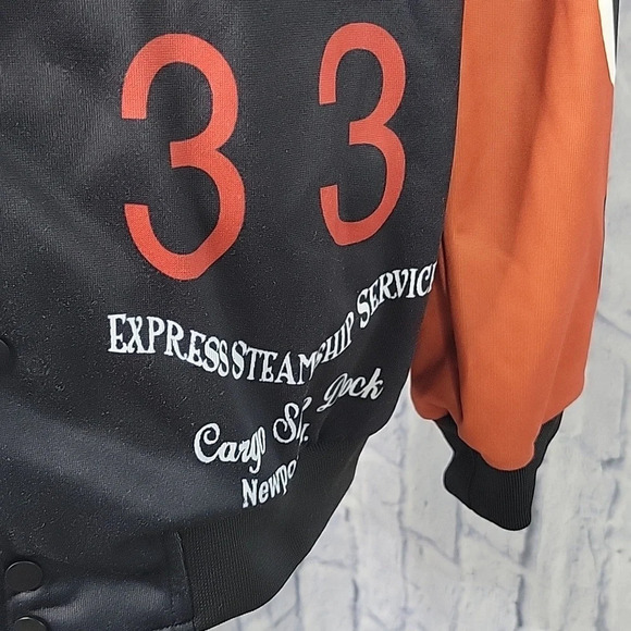 BASKETBALL Slogan Bomber‎ Varsity Jacket Size Large Chest 40 in. Lg. 27 in. - Picture 6 of 9